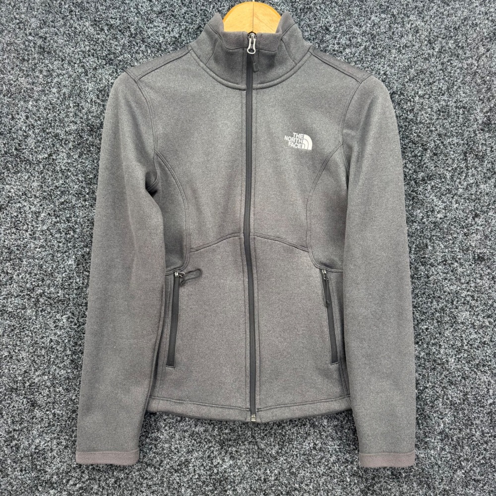 The North Face Womens Apex Bionic Softshell Jacket Gray Full Zip Fleece Lined